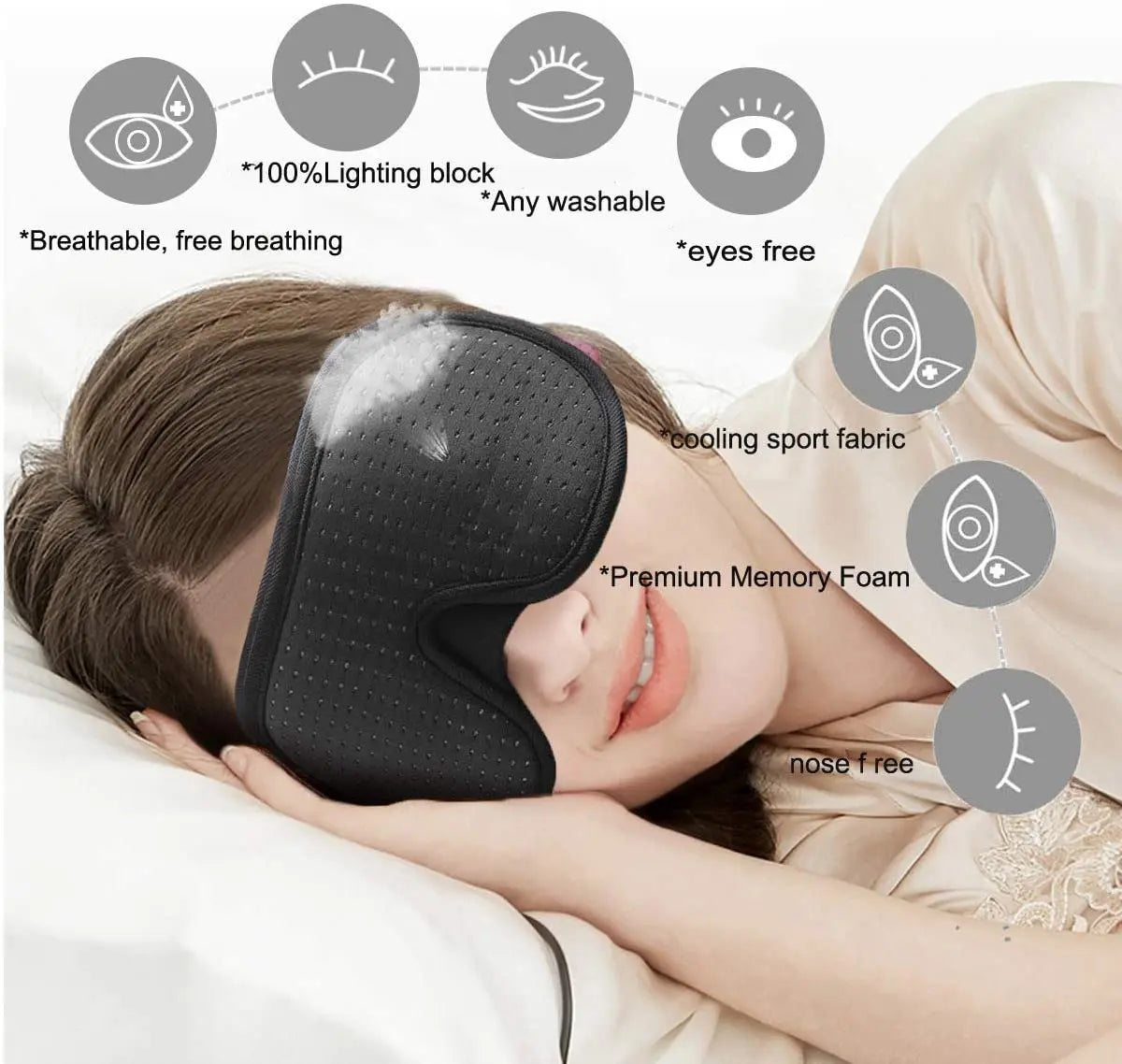 **3D Sleep Eye Mask: Soft, Light-Blocking Blindfold**