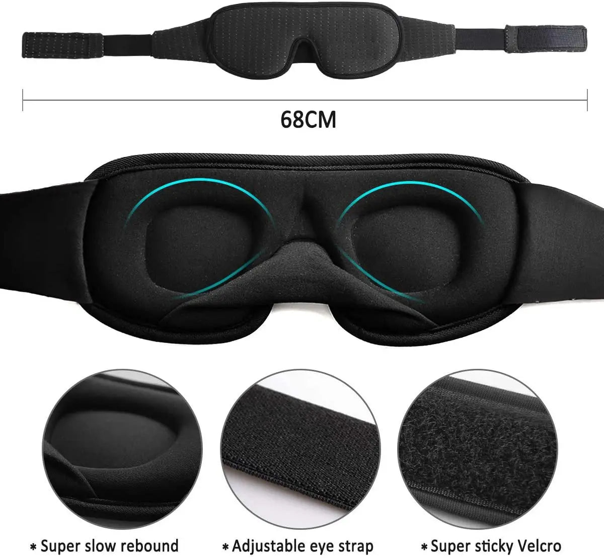 **3D Sleep Eye Mask: Soft, Light-Blocking Blindfold**